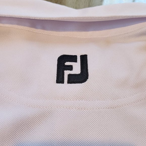 Footjoy Golf Polo Men's XL Extra Large Purple Stripe Badlands Las Vegas Logo - Picture 7 of 11